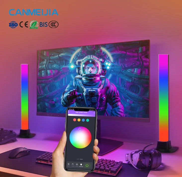 5w Sound Control Colors Symphony Lamp Smart Led Desktop APP Control RGB Light Gaming Music Lights /Rhythm Light/smart Home Light