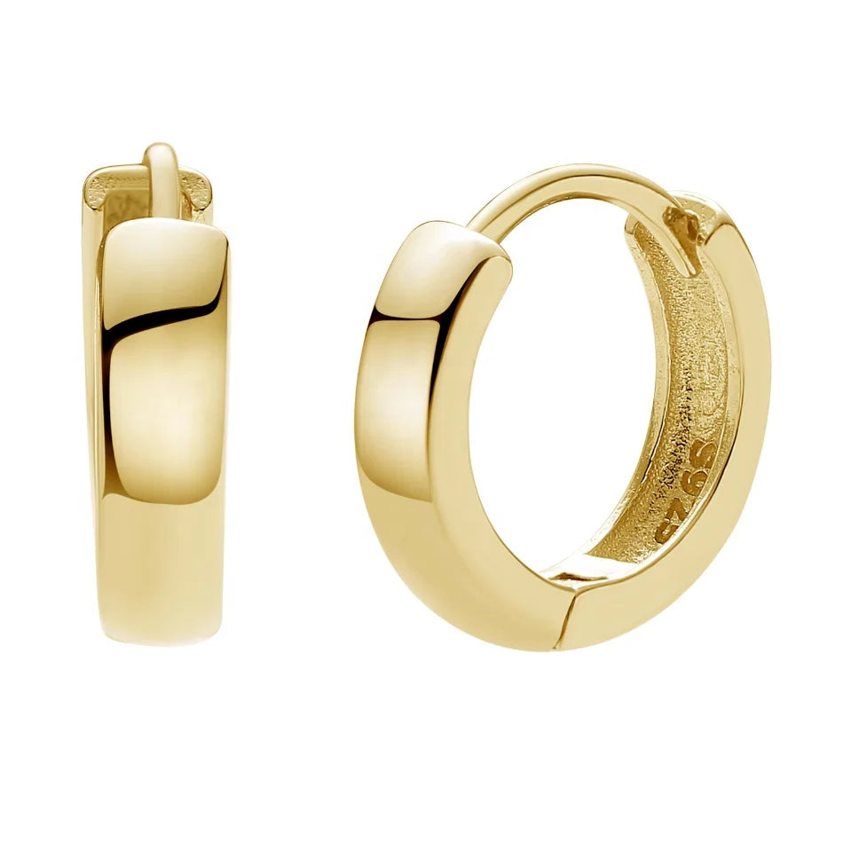 Nagosa Fine Jewelry Classic 18K Gold Vermeil Huggies 925 Sterling Silver Plated Bold Hoop Earrings