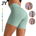 Joyyoung New Fashion High Waist Custom Gym Shorts Solid Sports Fitness Yoga Shorts Workout Clothing for Women