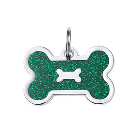 8 Color Custom Logo Zinc Alloy Pet Anti Loss Lettering Flash Powder Dog Tag Bone Tag