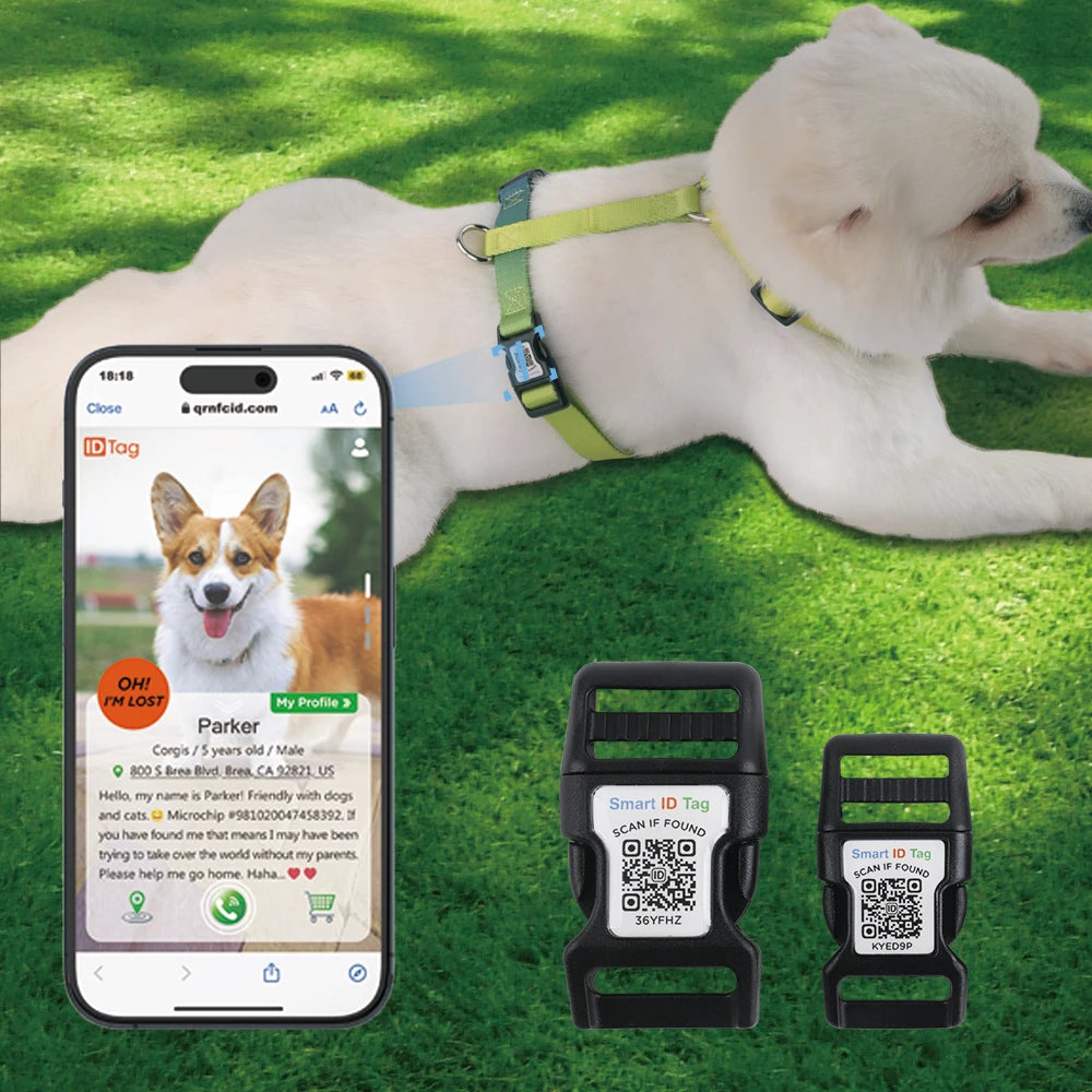 OEM Eco-Friendly Anti-Lost Silicone AirTag Pet Tags H Type Harness Personalized QR Code Puppy Tracking Nylon for Pet Safety