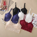 Women's Floral Lace Bralette with Adjustable Straps Padded Wireless Crop Top for Lingerie & Casual Wear Bralette for Sleepwear