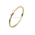 Simple Design 9k Real Gold Thin Ring Women Jewelry 9k Solid Gold Heart Rings Wholesale Yellow Gold Cluster Rings