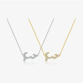 FUAMAY 925 Silver Gold Arabic Love CZ Charm Long Diamond Necklace Women Luxury Jewelry Necklaces
