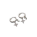 Factory Wholesale 925 Silver Star Moon Zircon Hoop Earring Cute Style Dangle Hoop for Women for Wedding Anniversary Party Gift