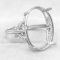 Sterling Silver 14*19mm Semi Mount Ring Empty Frame Blank Support Claws Setting S925 Base Holder Without Center Stone for Inlay
