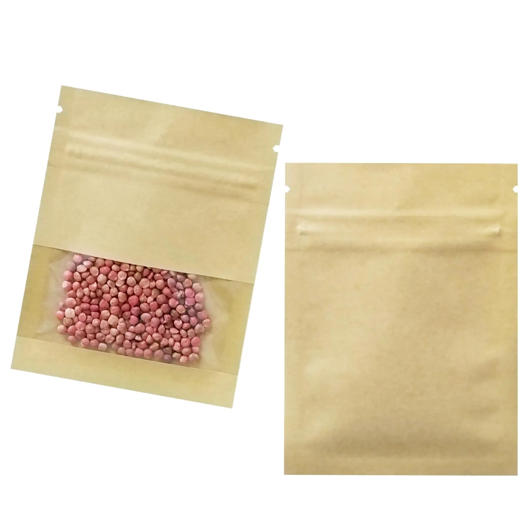 Eco-Friendly Brown Kraft Paper Seed Envelopes Resealable Heat Seal Packets Clear Window Classic for Flower Vegetable Crafts
