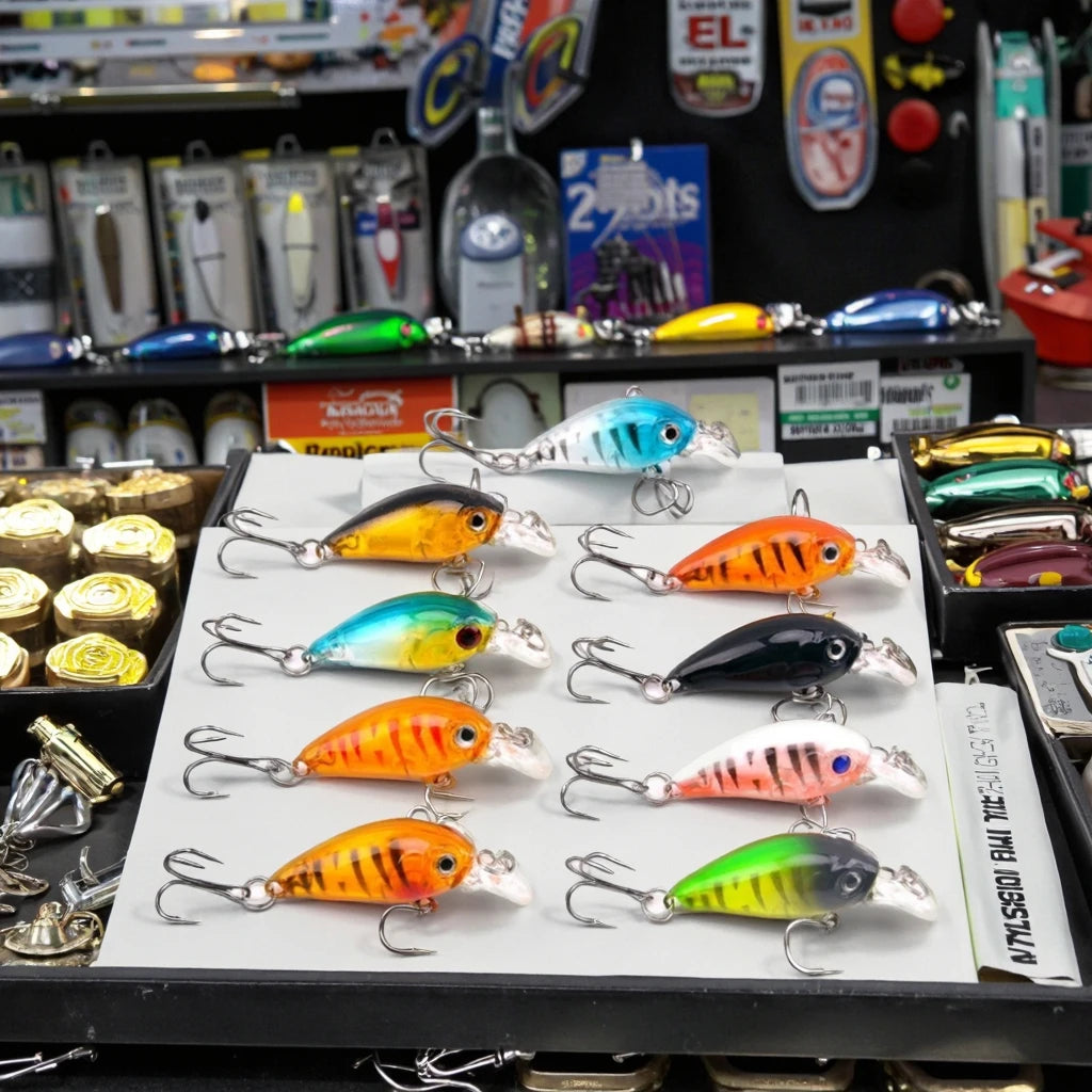 Small Mino 4.5cm/4g Floating Rock Noise Small Fat Lure Bait for Freshwater Fishing in River Lake Stream