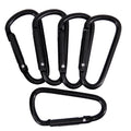 6pcs Custom Logo D-Shaped Black Aluminum Alloy Carabiner Snap Hooks Anodic Oxidation Finish Multi-Purpose Shoes Mining