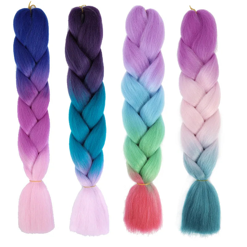 Wholesale Jumbo Synthetic Yaki Braiding Hair  African Crochet Braids Hair Extensions 24 Inch 100g for Women Girls