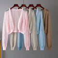 One Size Fits All Lantern Sleeve Knitted Shawl Summer Thin Loose Air Conditioned Shirt Cover With Hollow Small Sweetheart