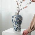 Blue and White Porcelain Hydrangea Ceramic Vase Oriental Blue and White Porcelain New Chinese Vase Ceramic Decoration