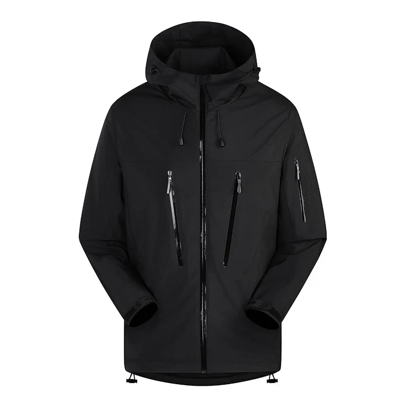 Unisex Waterproof Hooded Rain Jacket Zipper Closure Breathable Plus Size Wholesale Outdoor Bomber Windbreaker for Men's Hiking