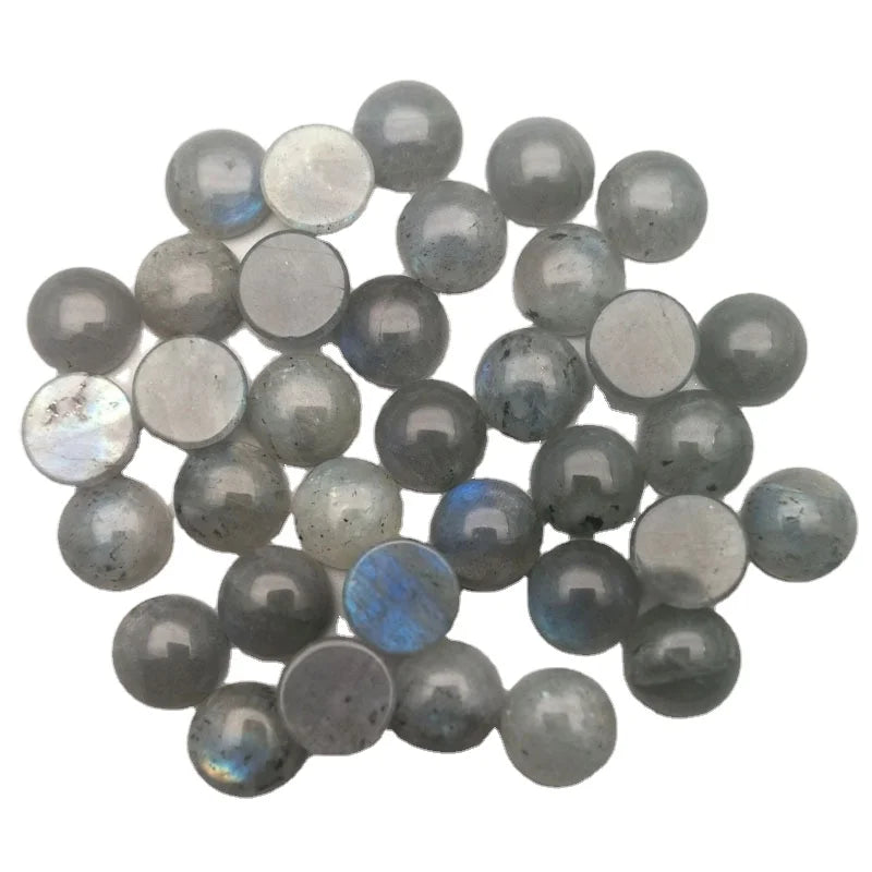 Hongzhuo China Color Play Gemstones 14mm Round Labradorite Cabochon Precious Stones Beads Crafts