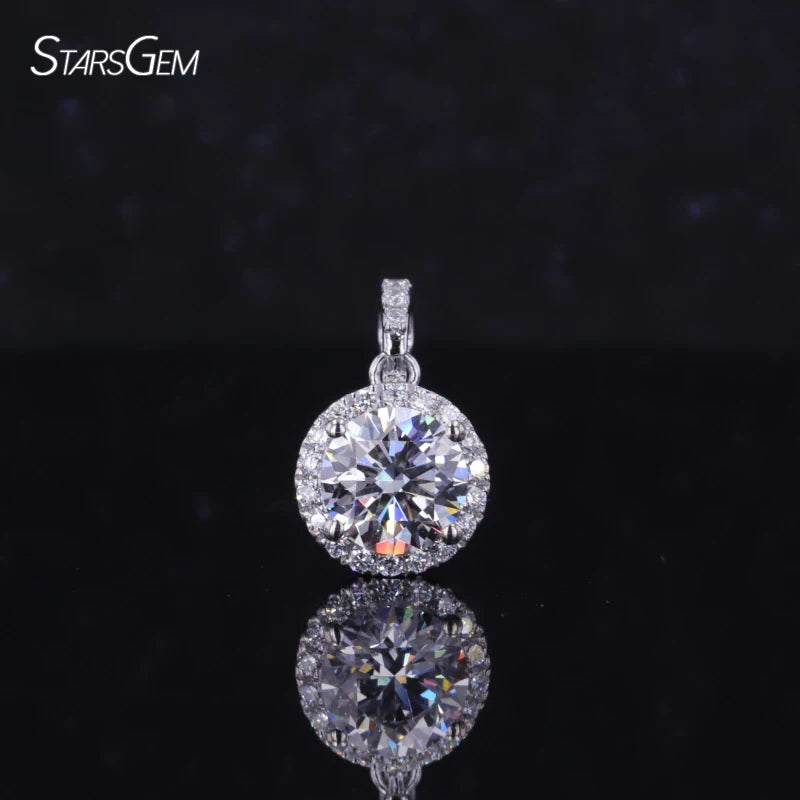 Starsgem 1.0CT  Shape  HPHT Lab Grown Diamond 14K White  Gold Pendant  for Gift
