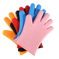 Manjia Heat Resistant BBQ Silicone Oven Mitts Gloves Kitchen Accessories Silicone Cooking Grilling Gloves