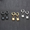 Fashionable Personalized Stainless Steel 18k Gold Plated Lock Shaped Fashionable Jewelry Earrings