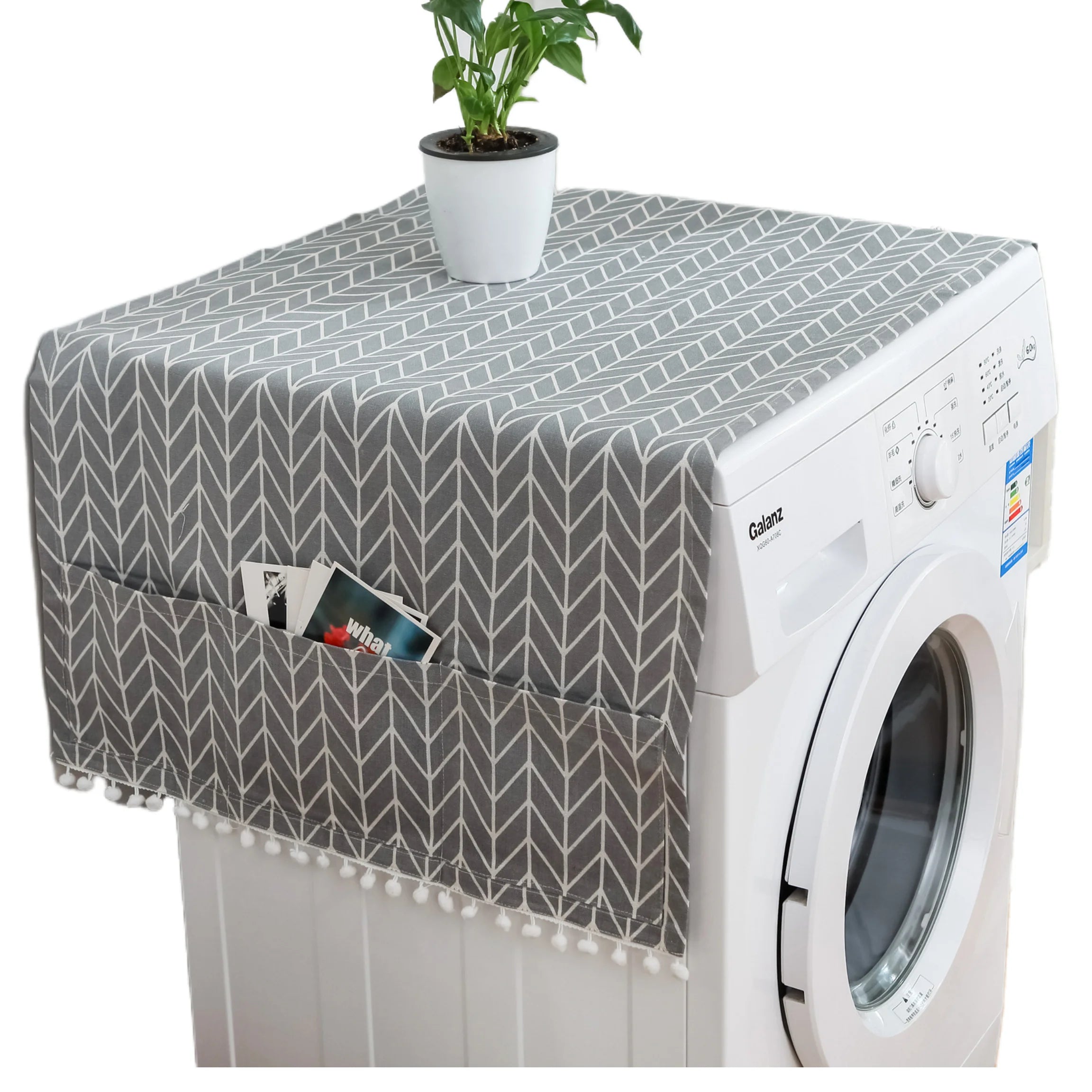 Geometric Refrigerator Cloth Single Door Refrigerator Dust Cover Pastoral Double Open Towel Washing Machine Cover Towel