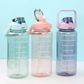 Hot Sale 64oz 2L Half Gallon Reusable Clear Plastic Drinkware for Motivational Water Bottle with Time Marker for Gym Sports