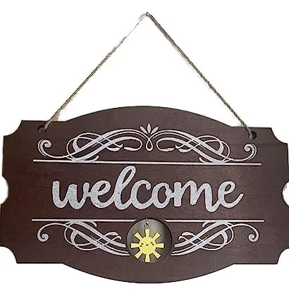Welcome Home Decorations Wooden Hanging with Seasonal Holiday Pieces Indoor Outdoor Porch Decorations Doorplate Gift