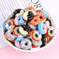 Mini Donut Sweet Food Flatback Resin Charms Cabochon for Slime Kid DIY Mobile Phone Hairclip Keychain Accessary Decoration Craft