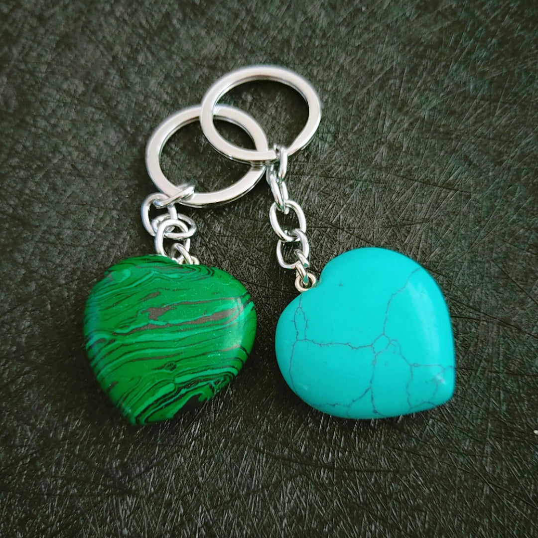 HZ Fast to Ship Crystal Pendant Keychain Necklace Sodalite Malachite Raw Stone Keychain Souvenirs Gift
