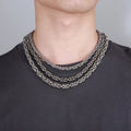 KALEN 4/7/8mm Round Byzantine Chain Necklace Titanium Stainless Steel Jewelry Cadena Bizantina