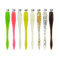 Root Fishing Lure TPR Pin Tail Soft Bait Soft Lure 48mm 0.5g 12pcs Plastic Soft Lure Swimbait Artificial Bait Sea Fishing Lure
