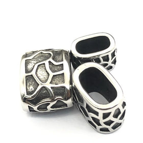 BXNK023 Trendy Custom Stainless Steel Spacer Bead Charm for Leather Bracelet in Stock