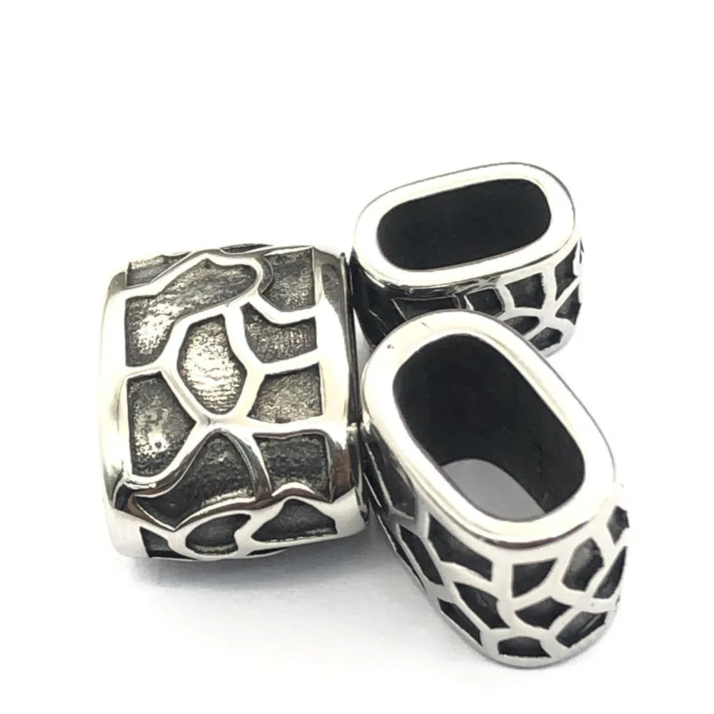 BXNK023 Trendy Custom Stainless Steel Spacer Bead Charm for Leather Bracelet in Stock
