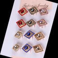 Luxury Women's Beauty Head Brooch Small Size Zircon Rhombus Shapes Corsage Plating Pins for Parties Weddings New Hot Products
