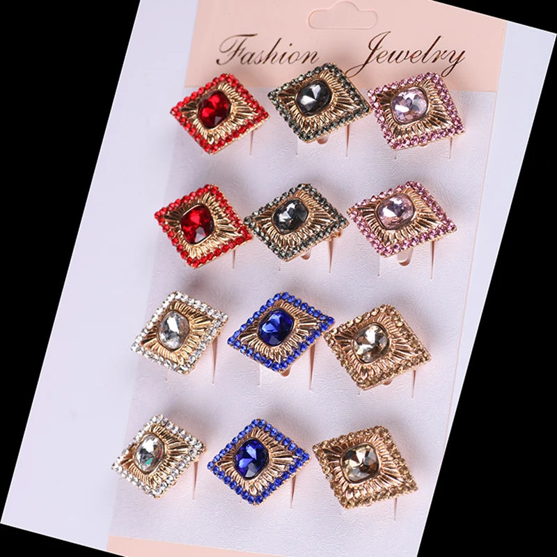 Luxury Women's Beauty Head Brooch Small Size Zircon Rhombus Shapes Corsage Plating Pins for Parties Weddings New Hot Products