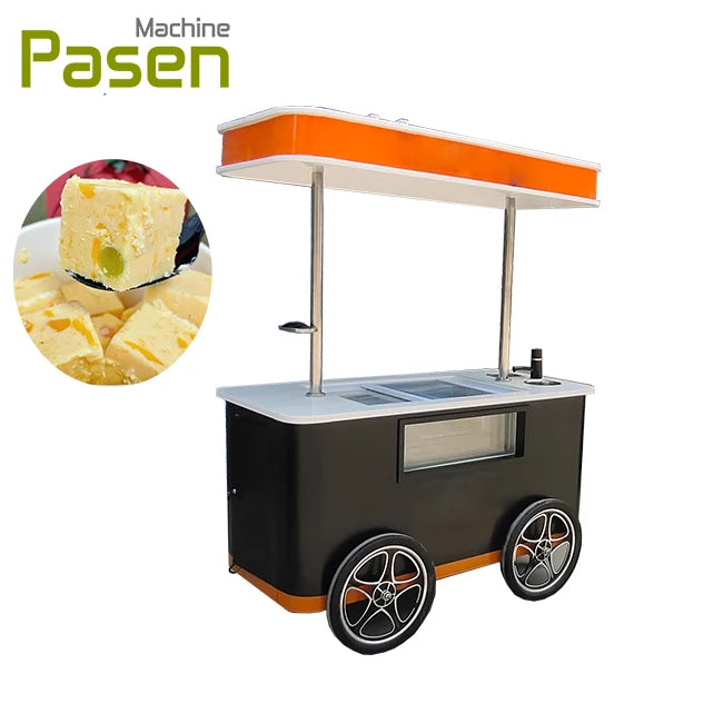 Freezer Equipped Ice Cream Cart Food Shop Ice Cream Push Cart Food Truck