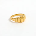 Fenny Fashion 18K Gold Plated Waterproof Delicate Simple Horn Croissant Patterned Stainless Steel Ring Wholesale Jewelry