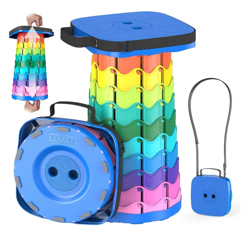 Extendable Outdoor Camping Travel Fishing Hiking Chair square Portable Plastic Folding Retractable Beach Stool