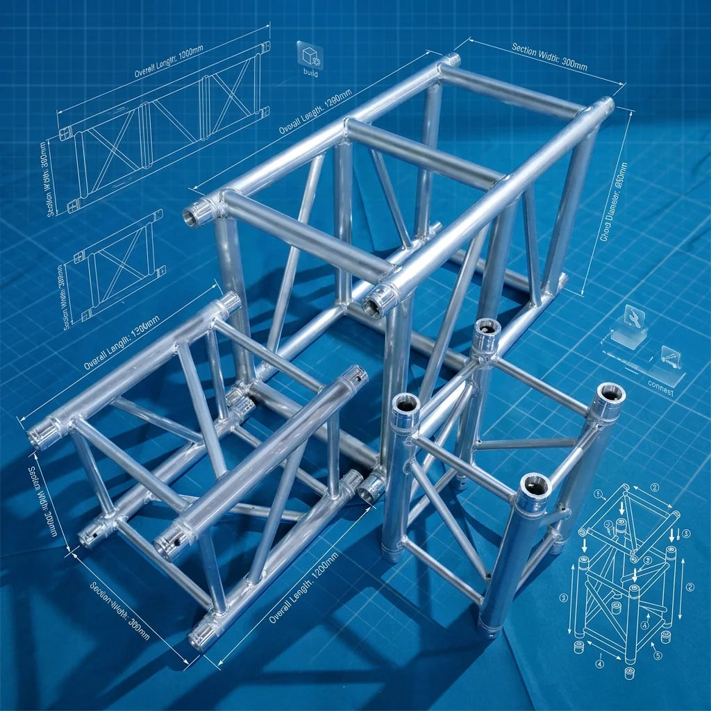 Global KVAKE 500*600 Welded Guangdong Event Outdoor Exhibit Lighting Stage Trade Show Booth Aluminum Truss System