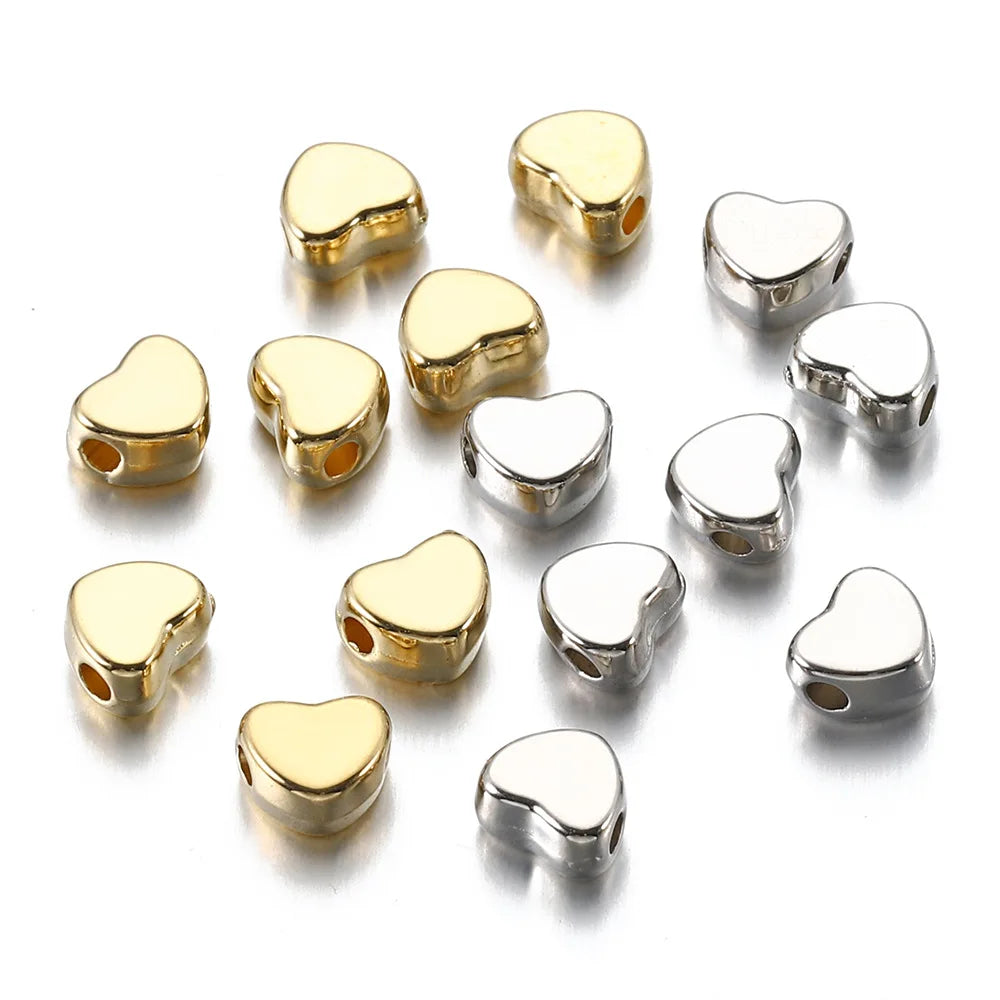 6*7mm 500pcs/bag CCB Gold Peach Heart Spacer Loose Beads DIY Jewellery Craft Accessories