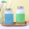 Wholesale 500ML Transparent Pet Plastic Milk Tea Bottle with Silver Aluminum Cap for Boba Tea and Candy