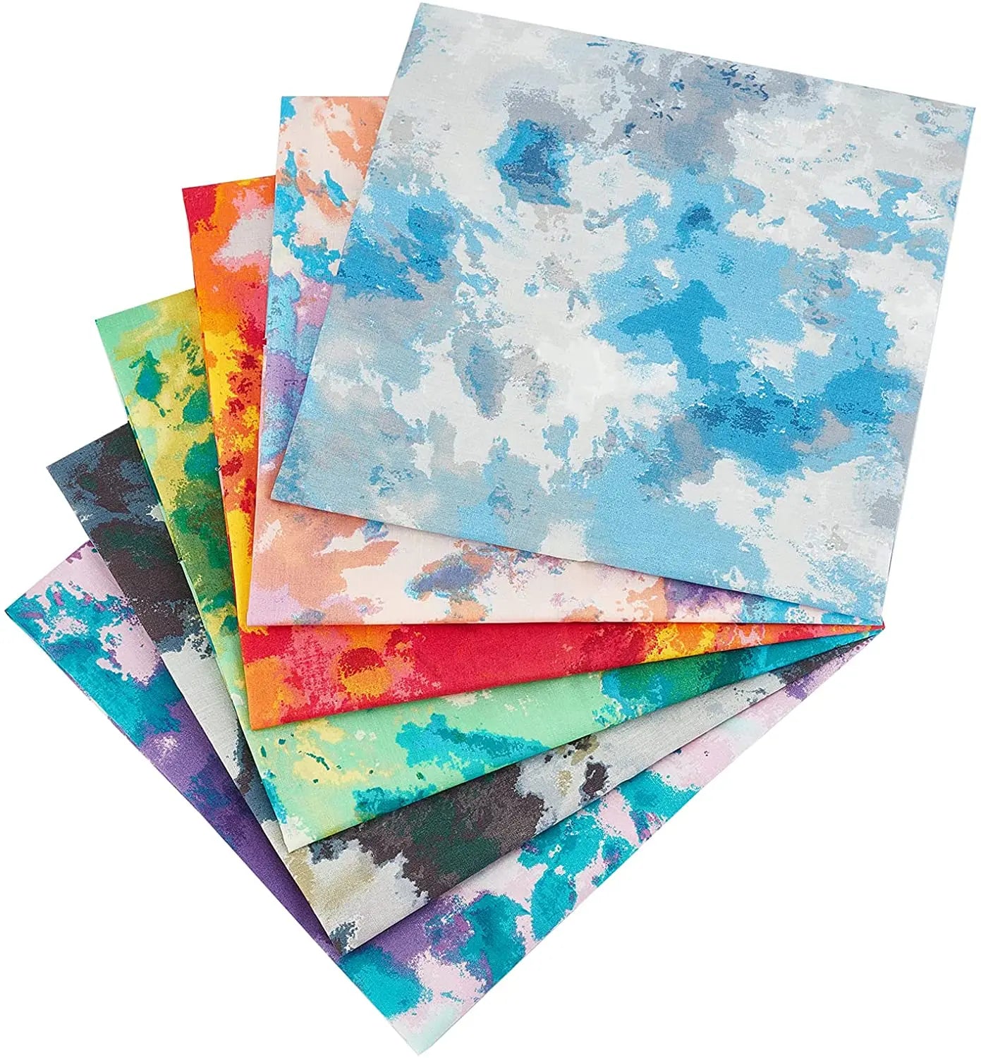 6pcs/lot Eco-Friendly High-quality Fashion Tie Dye Fabric Fat Quarters Poplin Quilting Sewing Patchwork Cotton for DIY Craft