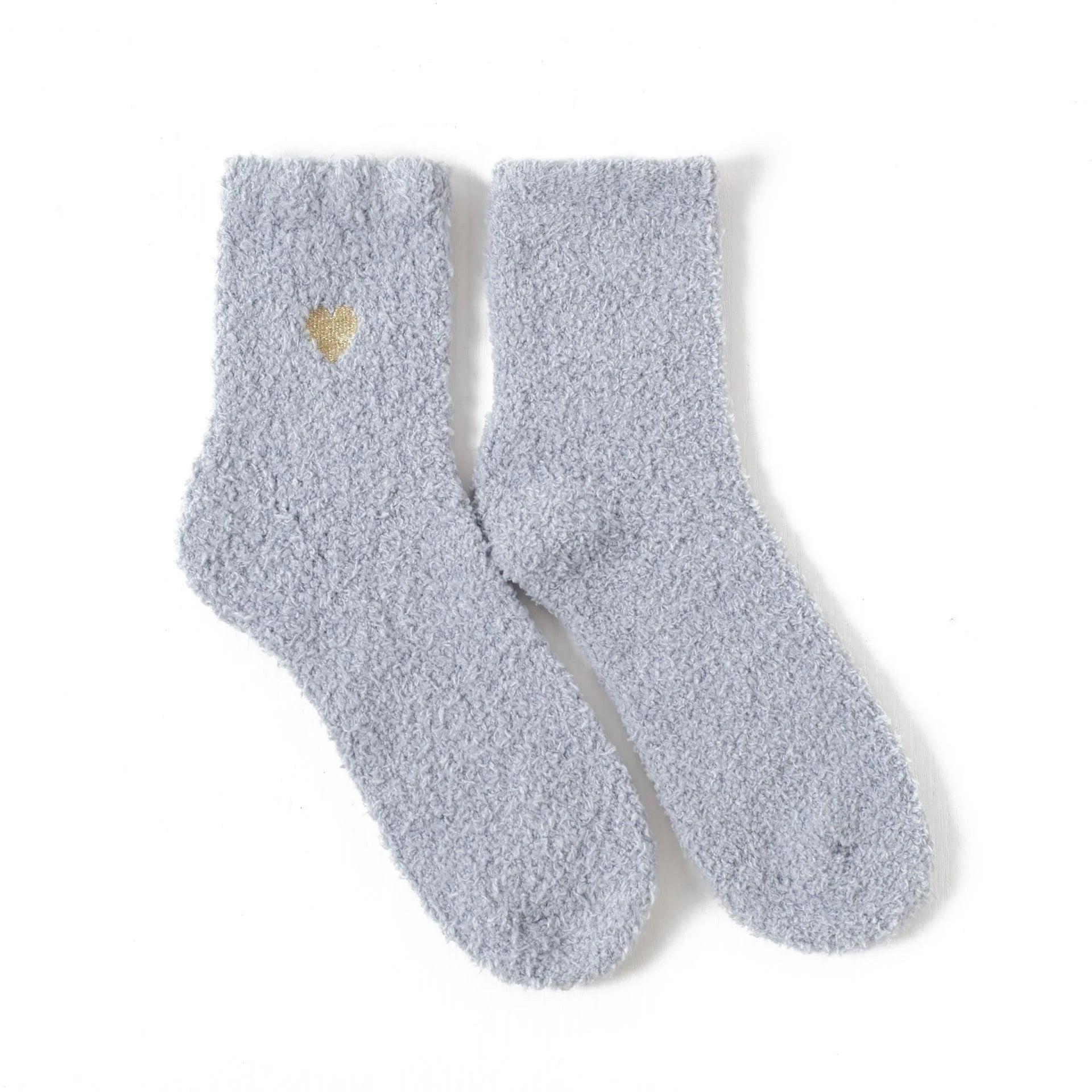 Embroidered Heart Tube Socks Towel Lady Snow Floor Socks