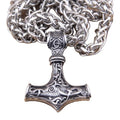 316L Wolf Thor Hammer Necklace Mjolnir Viking Amulet Hammer Pendant Nordic Jewelry with Stainless Steel Chain