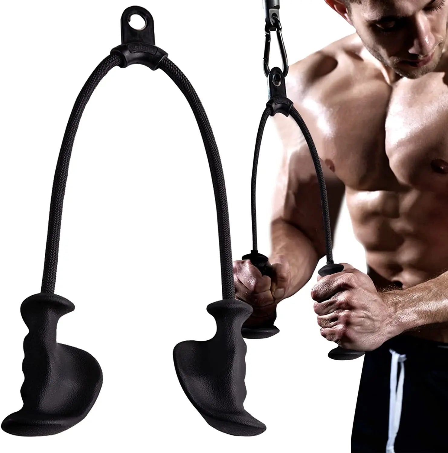 ZJ Factory Wholesale Adjustable Home Gym Tricep Rope Cable Attachments Lat Pull Strength Training Fitness Accessories