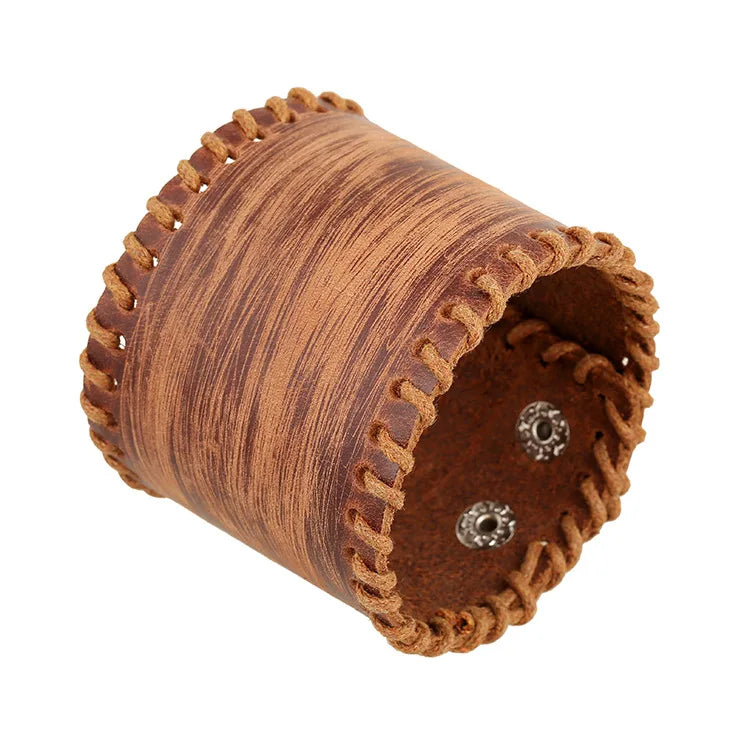 ERESI New Punk Leather Jewelry Vintage Genuine Leather Cuff Bracelet for Men Wholesale Price Classic Leather Bangle Bracelet