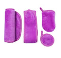 4Pcs/Set Reusable Makeup Remover Cloth Set Face Clean Towel Washable Microfiber Wipes Face Cleansing Pad Gloves