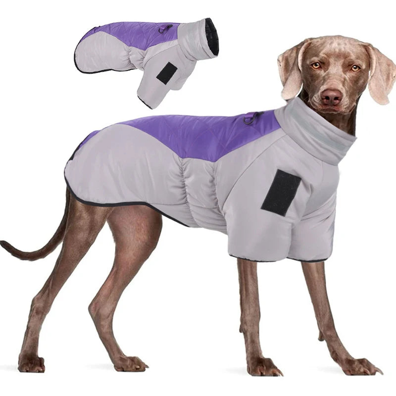 Large Breed Thick Dog Winter Clothes Luxury Brand Fashion Turtleneck Reflective Waterproof Warm Dog Coat Clothes for Large Dogs
