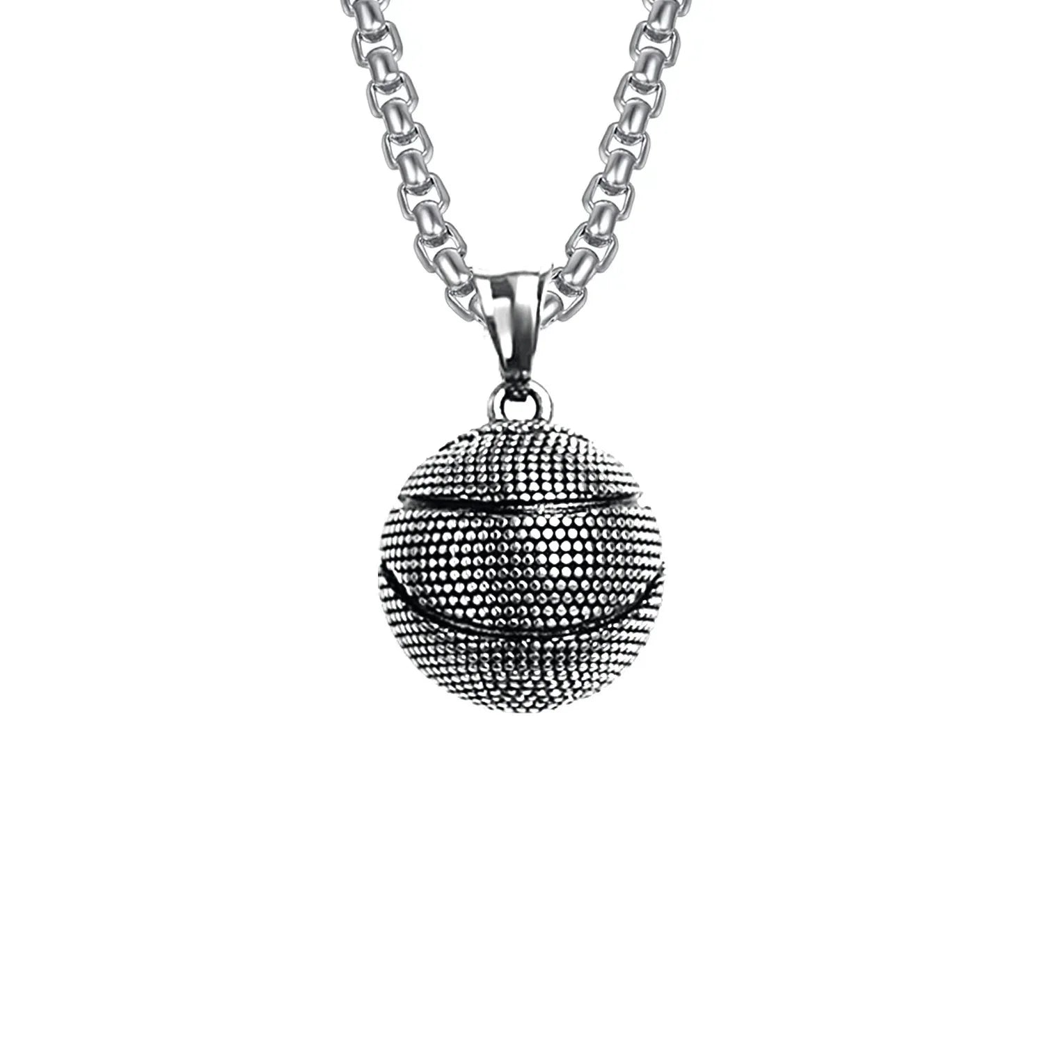 Luxury Fashion Ball Alloy Pendant Stainless Steel Chain Necklace Jewelry Men Male Necklaces Jewellery