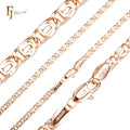 3.5mm FJ Fallon Fashion Jewelry Snail Keyhole Link Chain Plated in Rose Gold Brass Based