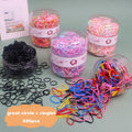 690pcs Per Box Big and Small Color Rubber Band for Children Hair Ties Girls High Elastic Hair Accessories Hair Bands Wholesale