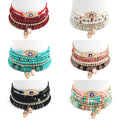 Fabrica Pulsera Set De Ojos Malvados Bohemia Capas De Perlas De Arroz Mujer Moda Personalizada