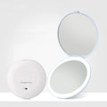 Gmgaic 2x Magnifying Compact Rechargeable Lighted Makeup Mirror Handheld Travel LED Light Pocket Mirror